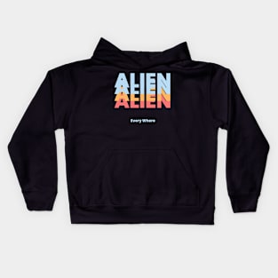 Alien  colored word Kids Hoodie